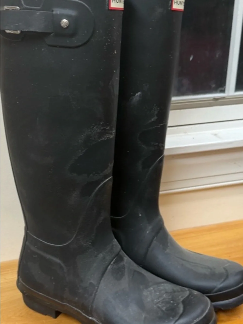 Hunter Black Interior Label Boots